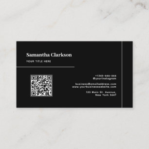 QR Code Professioneel Minimalistisch Zwart Schone Visitekaartje