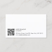 QR Code Professioneel Modern Eenvoudig Zwart Visitekaartje (Achterkant)