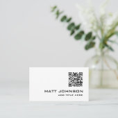QR Code Professioneel Modern Wit Visitekaartje (Staand voorkant)