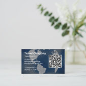 QR Code Professioneel Reisbureau Visitekaartje (Staand voorkant)