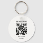 QR Code Professioneel Witte Bedrijfsnaam Cirkel Sleutelhanger (Voorkant)