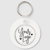 QR Code Professioneel Witte Bedrijfsnaam Cirkel Sleutelhanger (Achterkant)