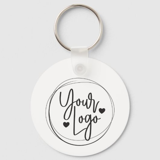 QR Code Professioneel Witte Bedrijfsnaam Cirkel Sleutelhanger (Achterkant)