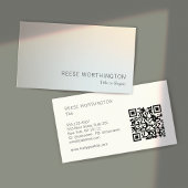 QR Code Professioneel Zilver Elegant Modern Visitekaartje