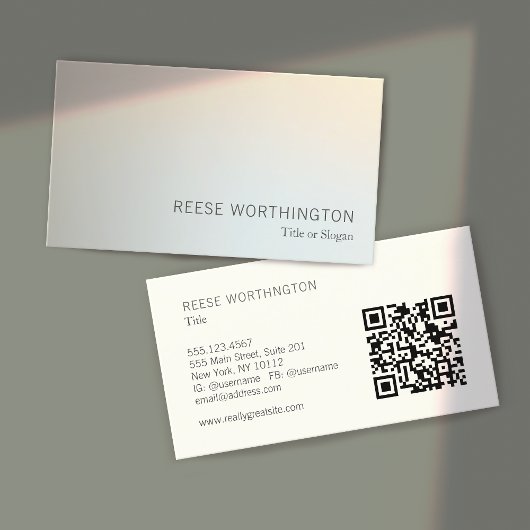 QR Code Professioneel Zilver Elegant Modern Visitekaartje