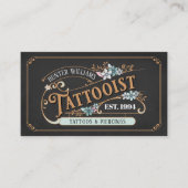 QR Code Professioneel Zwart Tattoo Artiest Visitekaartje (Voorkant)