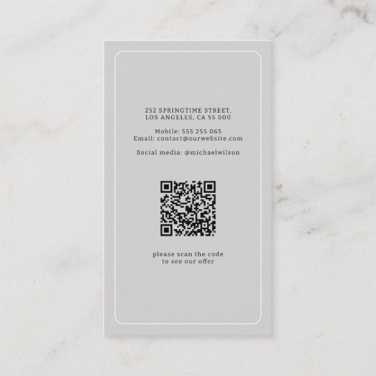 QR code professionele aangepaste foto logo portret Visitekaartje (Achterkant)