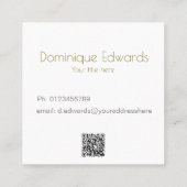 QR Code Professionele Blauwe Gouden Kleurenontwerp Vierkante Visitekaartje (Achterkant)