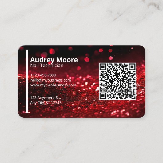QR Code Professionele Creatieve Nageltechnicus Visitekaartje (Voorkant)
