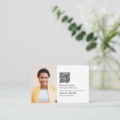 QR code professionele eenvoudige logo foto Bus Visitekaartje (Staand voorkant)