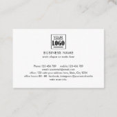 QR code professionele eenvoudige logo foto Bus Visitekaartje (Achterkant)