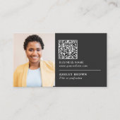 QR code professionele eenvoudige logo foto Bus Visitekaartje (Voorkant)