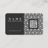 QR code professionele elegant zwart mesh Business Visitekaartje (Voorkant)