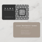 QR code professionele elegant zwart mesh Business Visitekaartje (Voorkant / Achterkant)