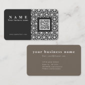 QR-code professionele elegant zwart netwerk Visitekaartje (Voorkant / Achterkant)