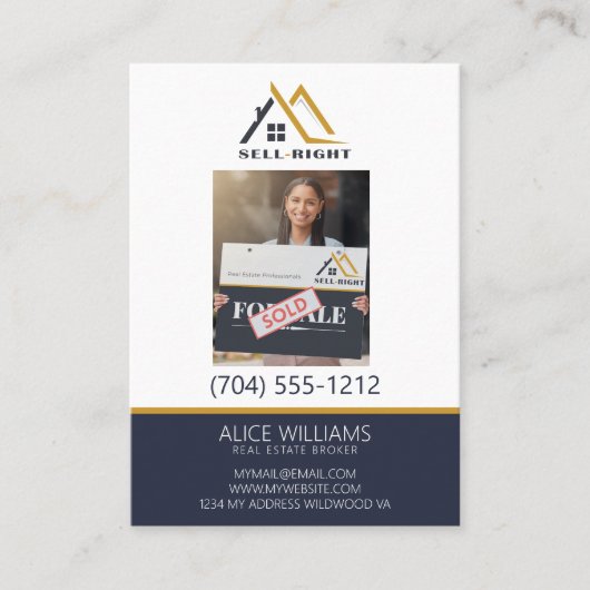 QR Code Professionele Foto Moderne Realtor Makelaa Visitekaartje (Voorkant)