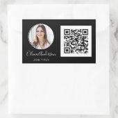 QR Code Professionele foto Witte Visitekaartje Rec Rechthoekige Sticker (Tas)