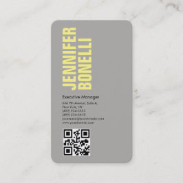 QR code professionele minimalist vet grijs geel Visitekaartje