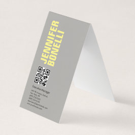 QR code professionele minimalist vet grijs geel Visitekaartje