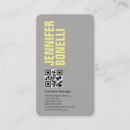 QR code professionele minimalist vet grijs geel Visitekaartje
