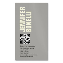 QR code professionele minimalist vet grijs Magnetisch Visitekaartje