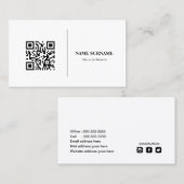 QR-code, professionele, minimalistische sociale me Visitekaartje (Voorkant / Achterkant)
