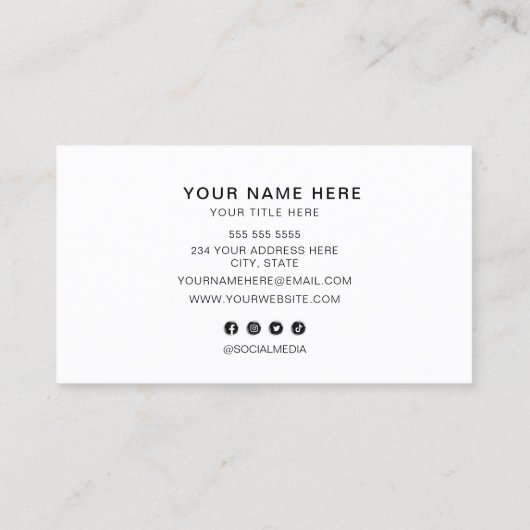 QR-code, professionele, minimalistische sociale me Visitekaartje (Achterkant)