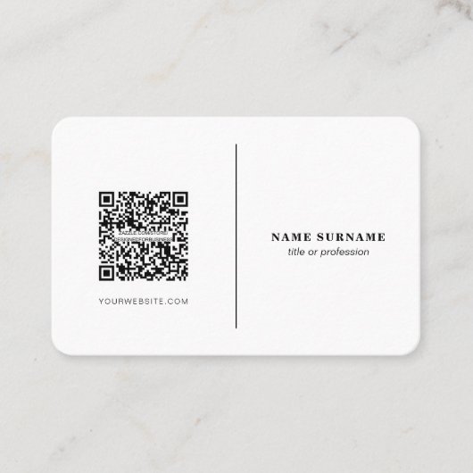 QR-code, professionele, minimalistische sociale me Visitekaartje (Voorkant)