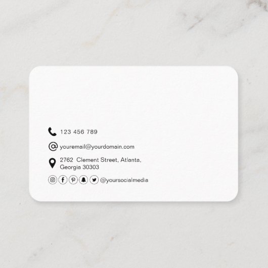 QR code professionele minimalistische sociale medi Visitekaartje (Achterkant)