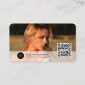 QR code professionele moderne fotograaf foto Visitekaartje (Voorkant)