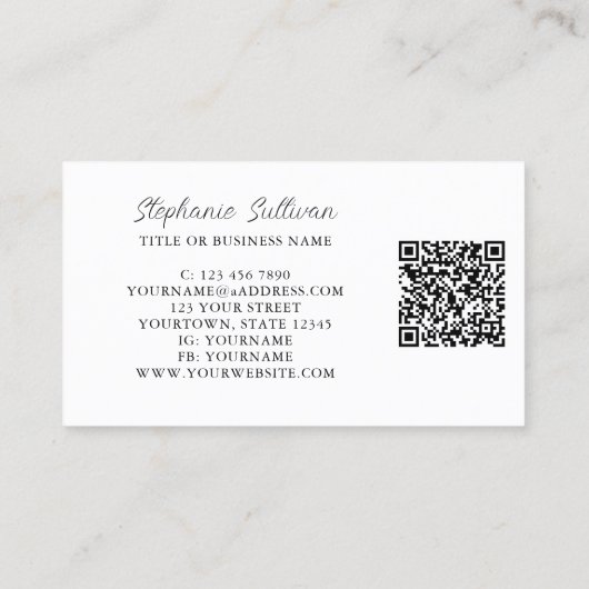 QR Code Professionele Moderne Levensboom Visitekaartje (Achterkant)