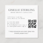QR Code Professionele Moderne Naam Bedrijfsfoto Vierkante Visitekaartje (Achterkant)