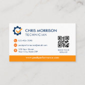QR-code professionele service reparatie monteur Visitekaartje (Achterkant)
