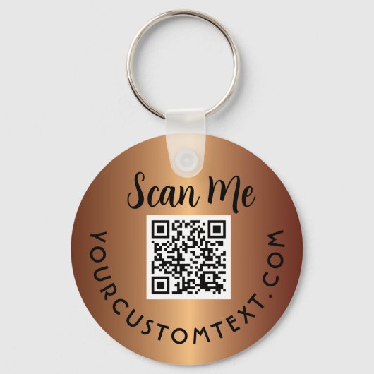 QR-code | Promotie Gold-Sleutelhanger voor zakelij Sleutelhanger (Voorkant)
