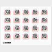 QR Code Promotie Naam Contact Web PIn Glitter Vierkante Sticker (Vel)