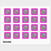 QR Code Promotie Naam Web Roze Square Sticker (Vel)