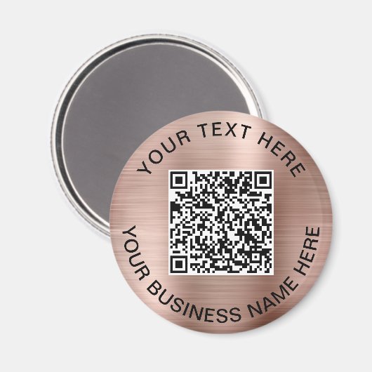 QR-code Promotie Roos Gold Magneet (Voorkant / Achterkant)