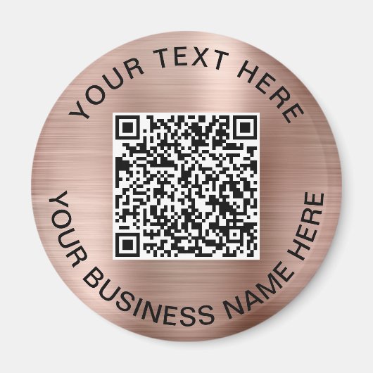 QR-code Promotie Roos Gold Magneet (Voorkant)