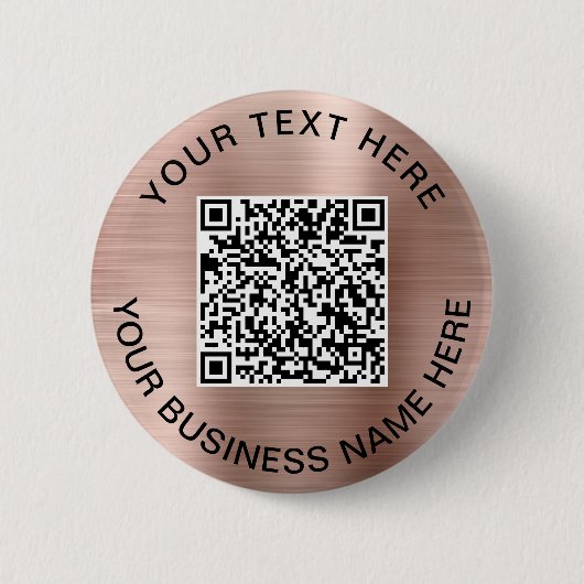 QR-code Promotie Roos Gold Ronde Button 5,7 Cm (Voorkant)