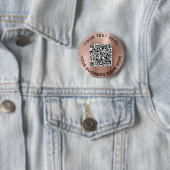 QR-code Promotie Roos Gold Ronde Button 5,7 Cm (In situ)