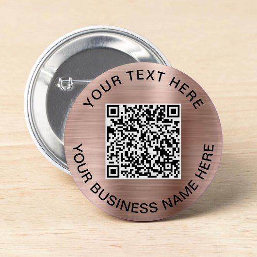 QR-code Promotie Roos Gold Ronde Button 5,7 Cm
