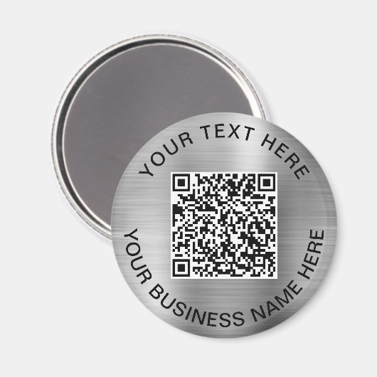 QR-code Promotie Zilver Magneet (Voorkant / Achterkant)