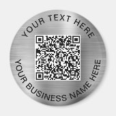 QR-code Promotie Zilver Magneet (Voorkant)