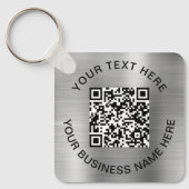 QR-code Promotie Zilver Sleutelhanger (Voorkant)