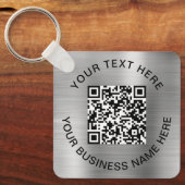 QR-code Promotie Zilver Sleutelhanger (Voorkant)