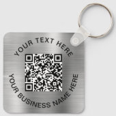 QR-code Promotie Zilver Sleutelhanger (Achterkant)