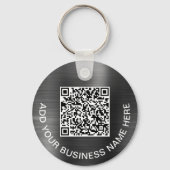 QR-code Promotie Zilvergrijs Logo Sleutelhanger (Voorkant)