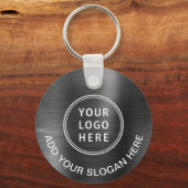 QR-code Promotie Zilvergrijs Logo Sleutelhanger (Achterkant)