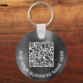 QR-code Promotie Zilvergrijs Logo Sleutelhanger (Voorkant)