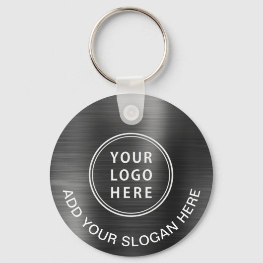 QR-code Promotie Zilvergrijs Logo Sleutelhanger (Achterkant)